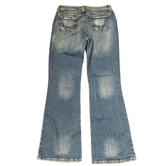 So Jeans Size 7 Juniors Denim Women Exposed Button Fly Coffee Wash Stretch 29X32 - Picture 5 of 5